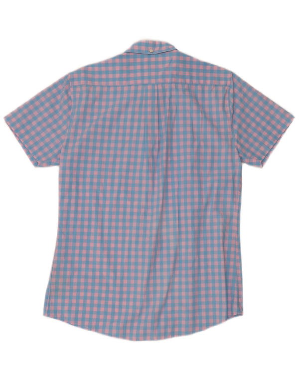 Barbour Chemise à manches courtes pour homme en coton vichy bleu moyen