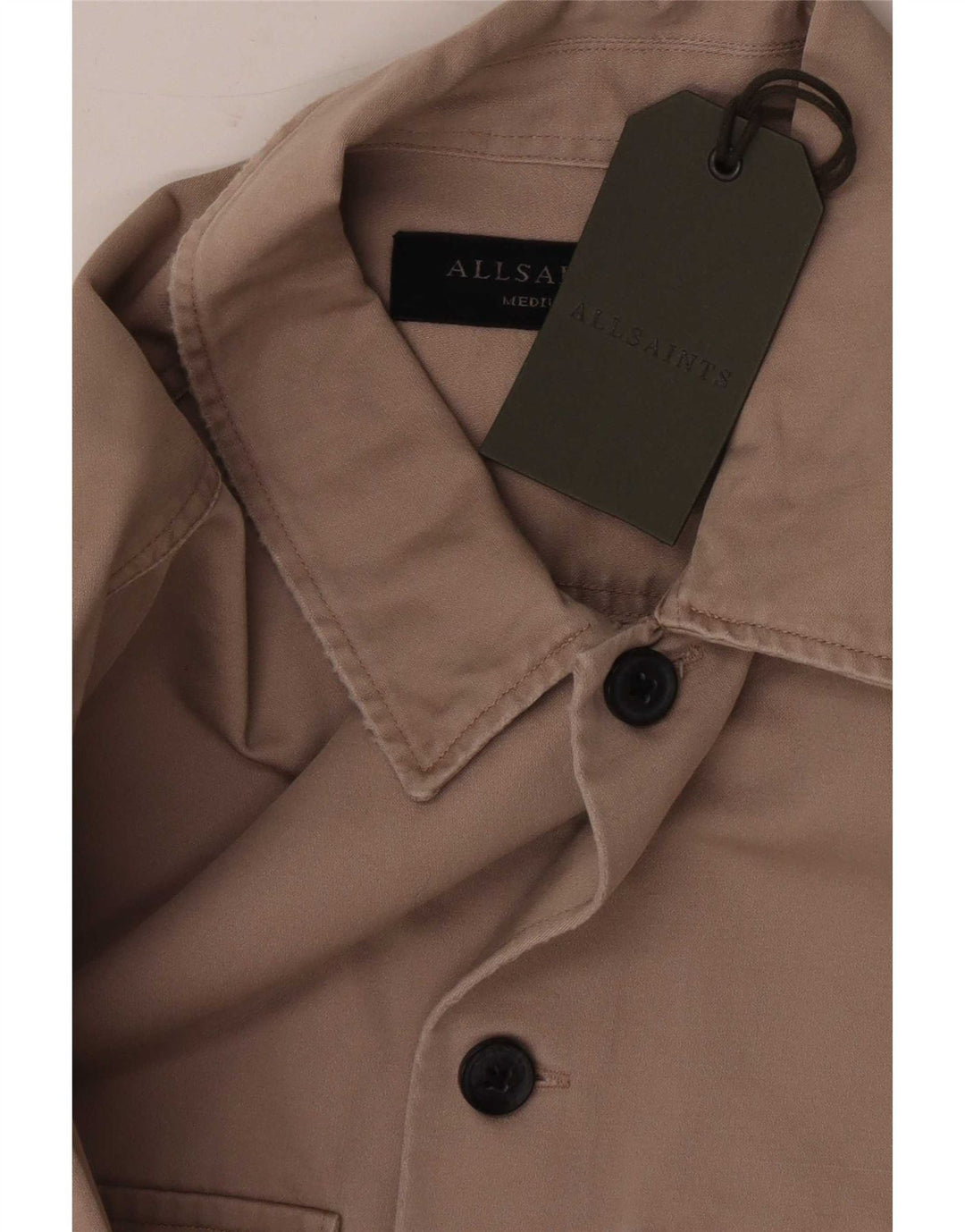 All Saints Chemise Homme Beige Moyen Coton