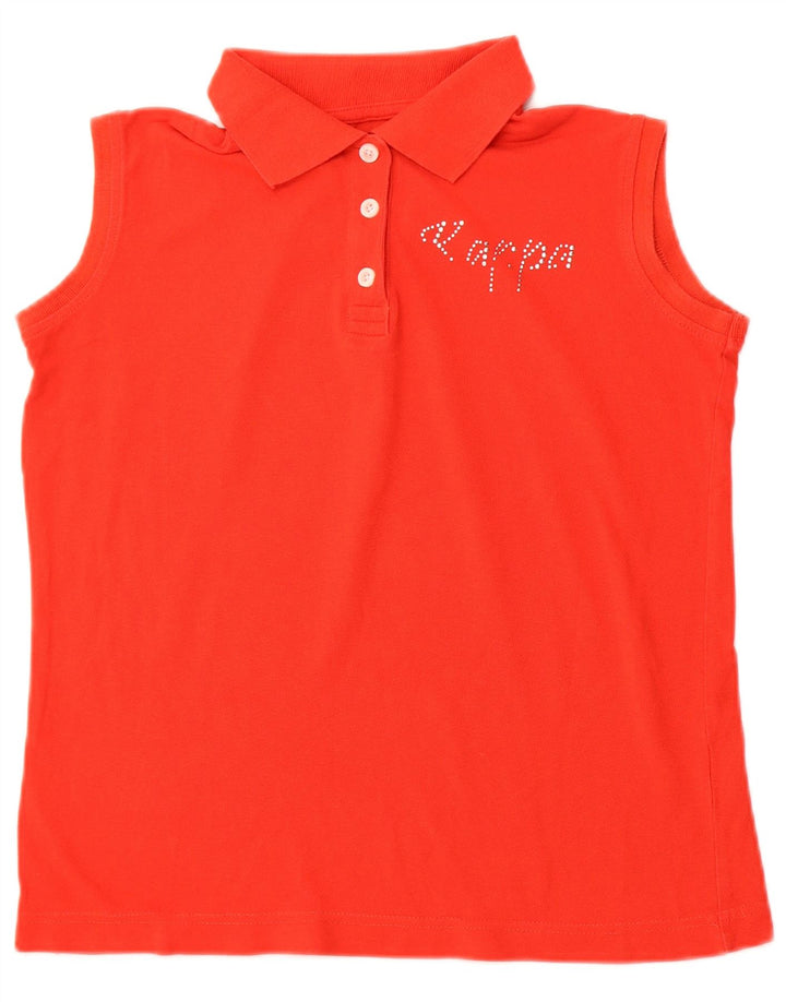 KAPPA Polo sans manches pour femme UK 14 Large Rouge