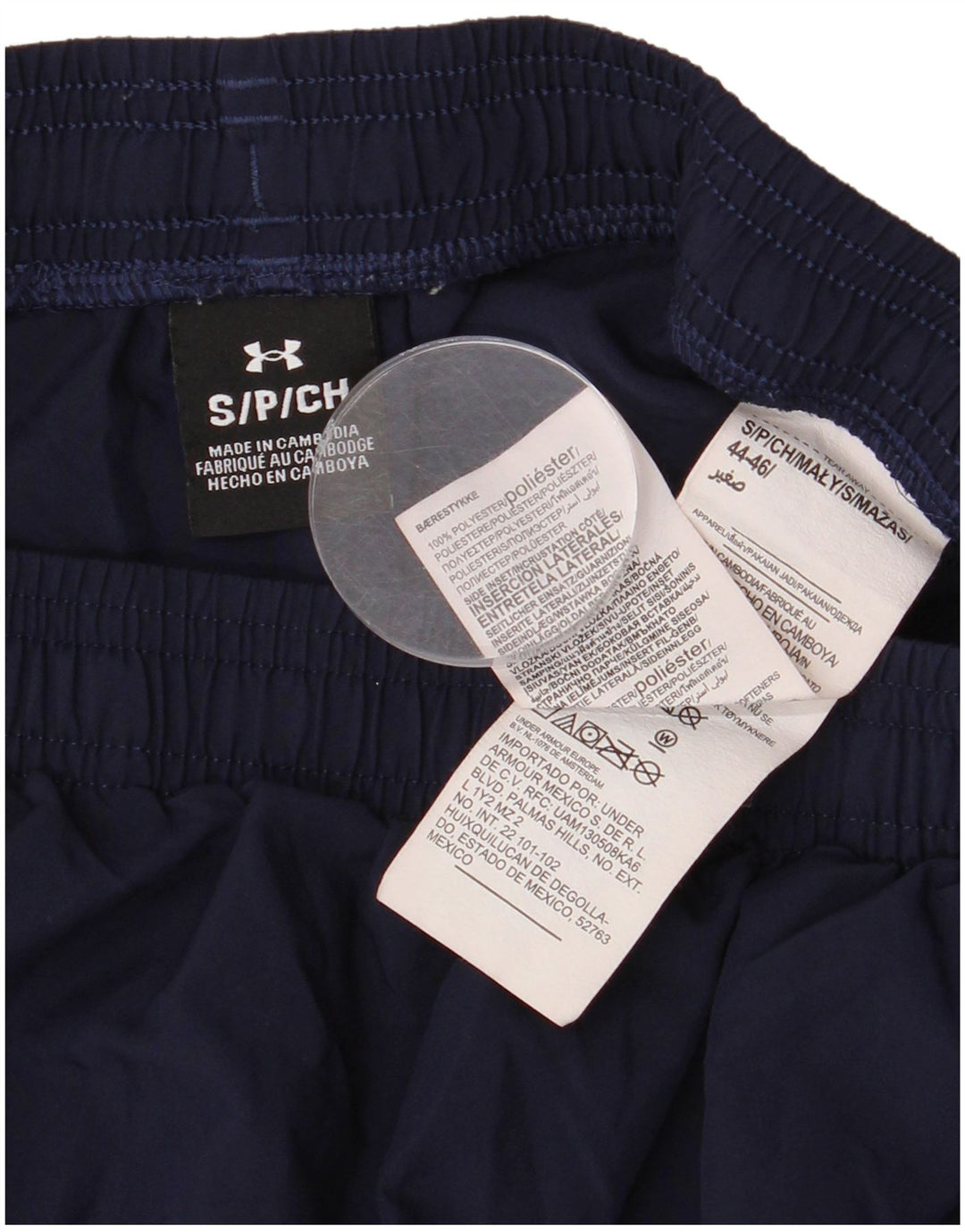 Under Armour Short de Sport Homme Petit Bleu Marine Colorblock Polyester