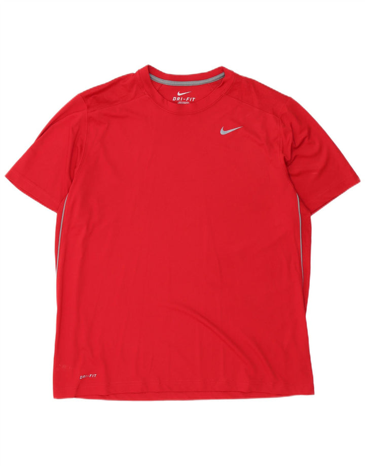 Nike Hommes Dri Fit T-Shirt Haut XL Rouge Polyester