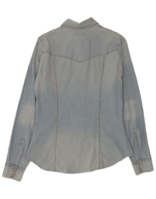 Guess Chemise en jean pour femme UK 10 Petit Bleu Coton