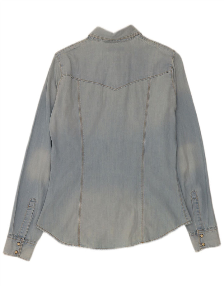 Guess Chemise en jean pour femme UK 10 Petit Bleu Coton