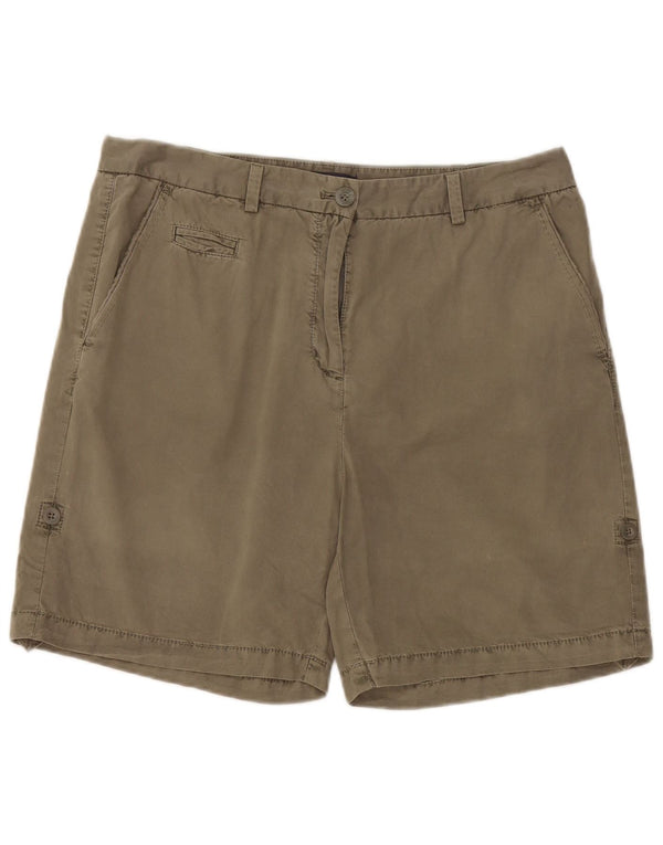 Marks & Spencer Short Chino pour Femme UK 14 Large W34 Coton Kaki