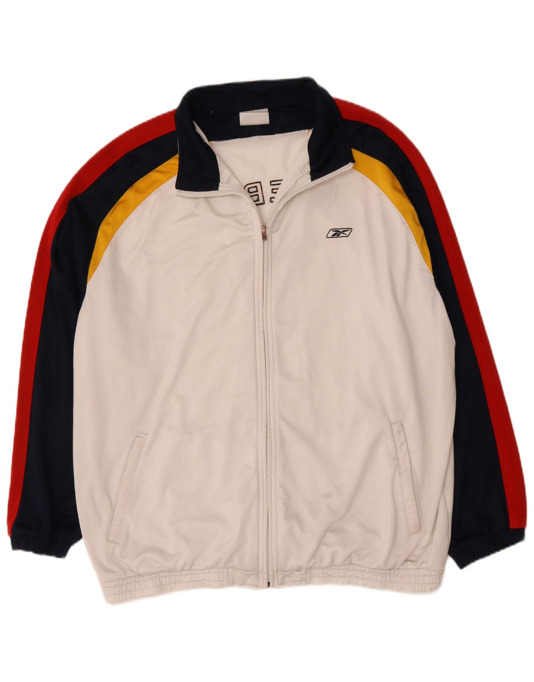 Reebok Veste de Survêtement Graphique Coupe Ample Homme Blanc Large Colorblock