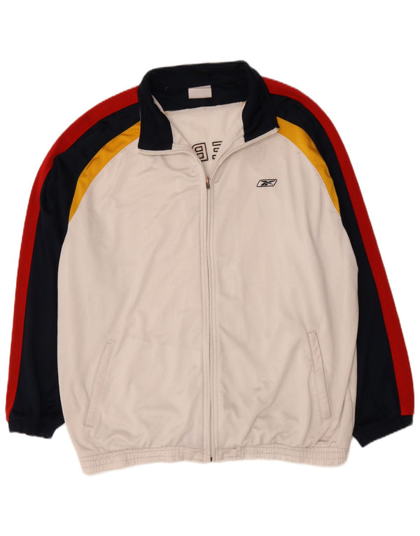 Reebok Veste de Survêtement Graphique Coupe Ample Homme Blanc Large Colorblock