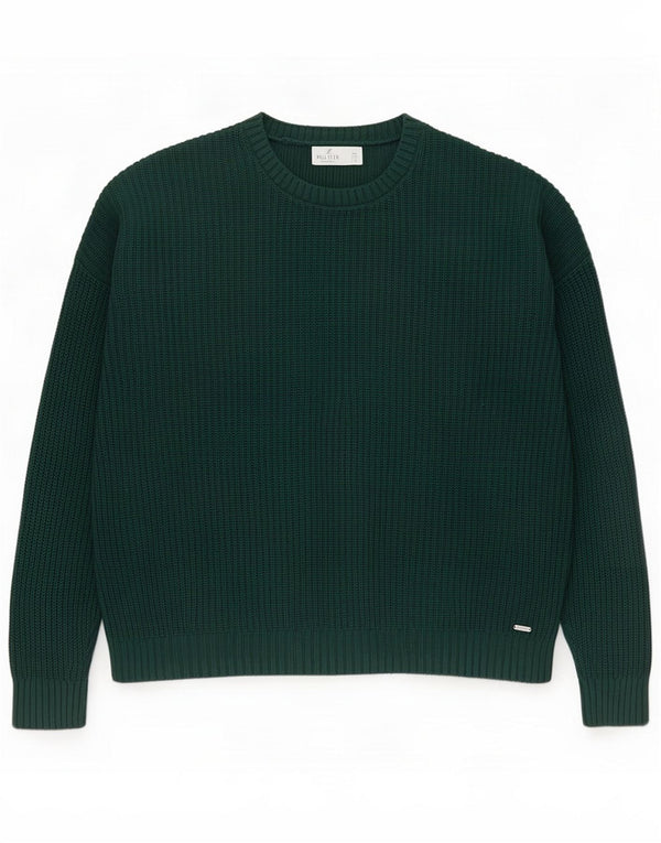 Hollister Pull surdimensionné à col rond pour femme UK 14 Vert moyen