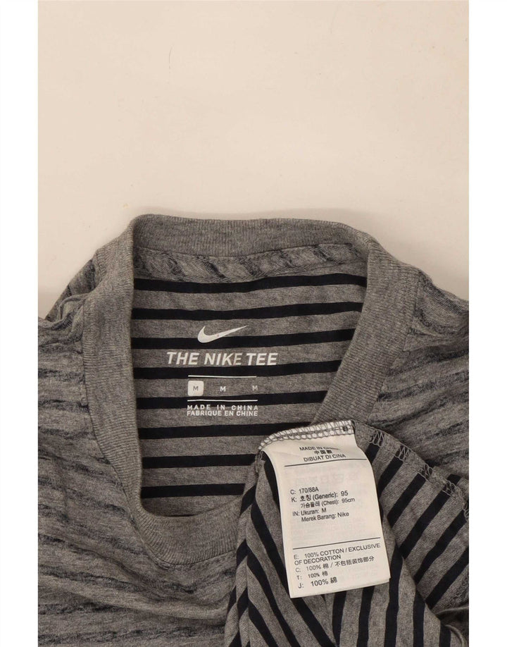 Nike T-Shirt Homme Gris Moyen Rayé Coton