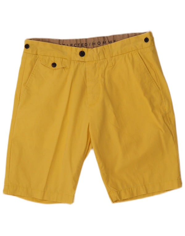 vintage Mens Chino Shorts Grand W34 Coton Jaune
