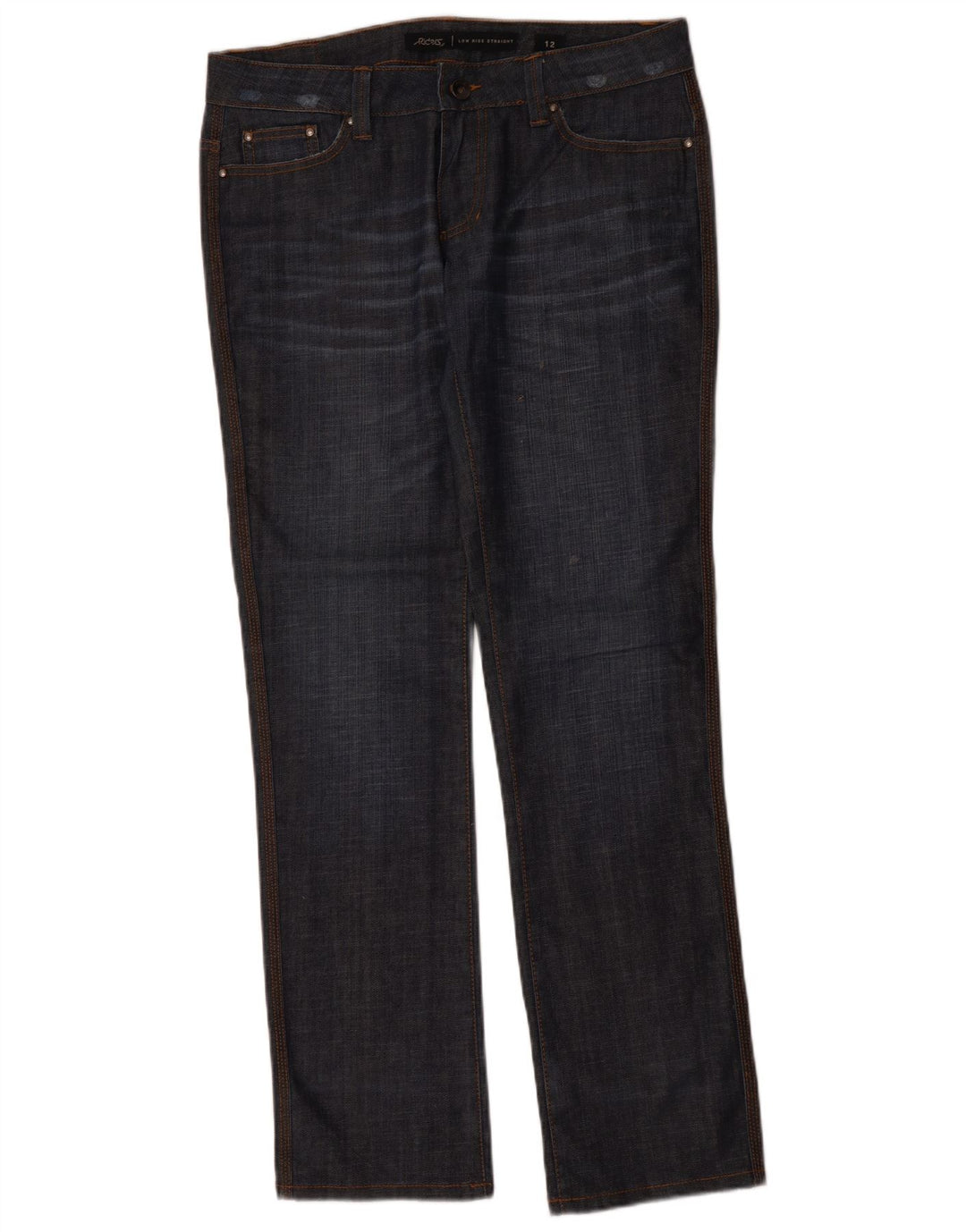 LEE Riders Jean droit taille basse pour femme US 12 Large W34 L33 Bleu marine