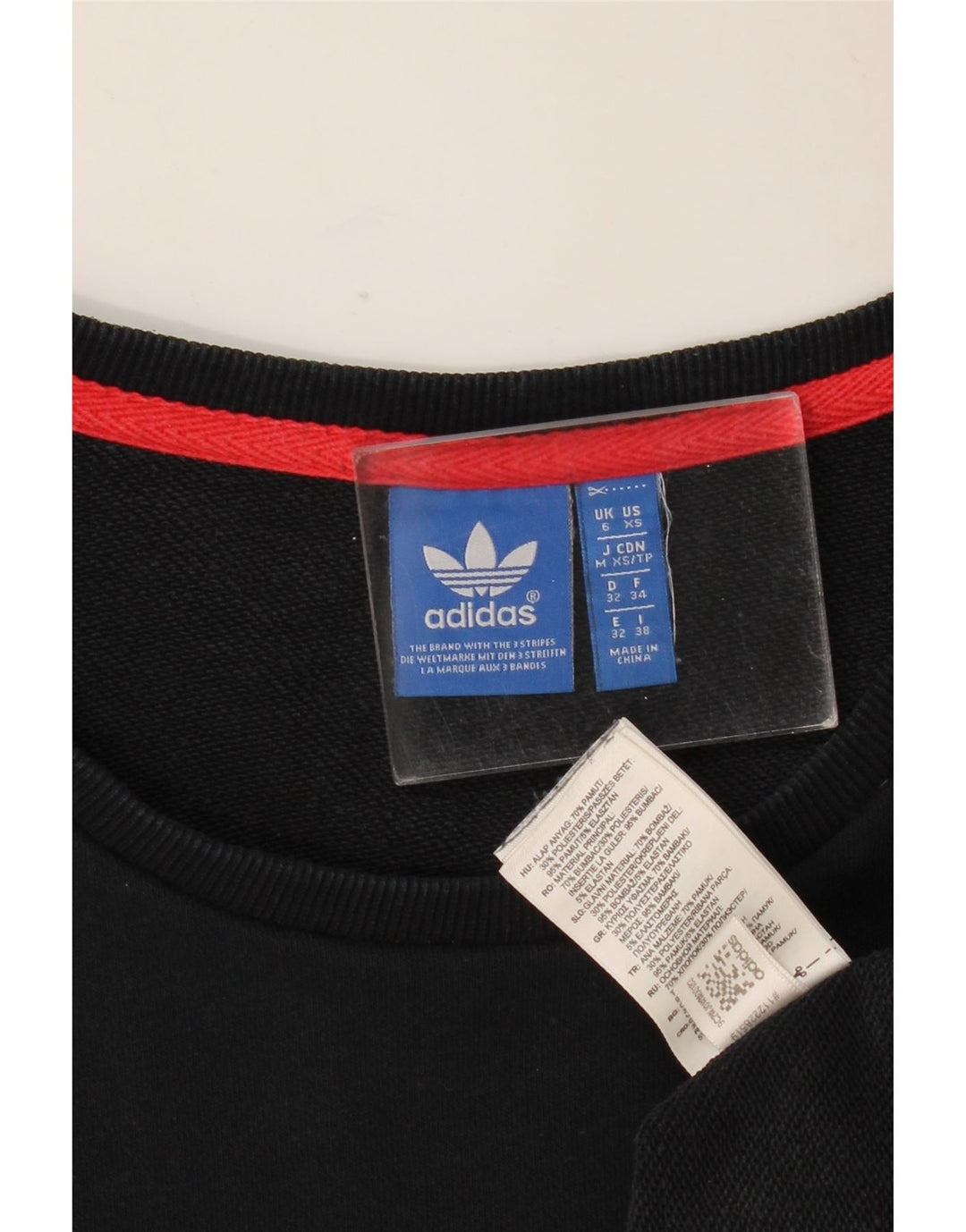 ADIDAS Sweat-shirt surdimensionné graphique pour femme UK 6 XS Noir rayé