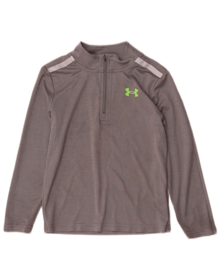 Under Armour Haut de survêtement graphique pour garçon 5-6 ans Gris rayé