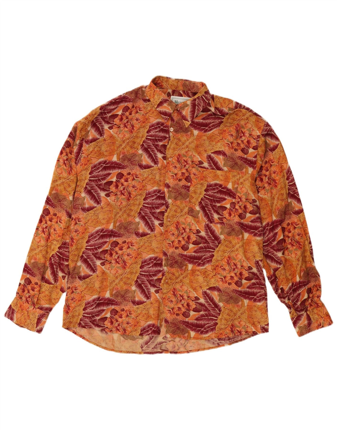 Hunter Chemise Homme Grande Rayonne Florale Orange