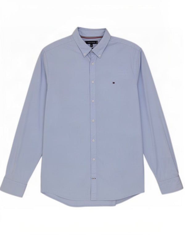 Tommy Hilfiger Chemise cintrée pour homme 2XL Bleu Coton