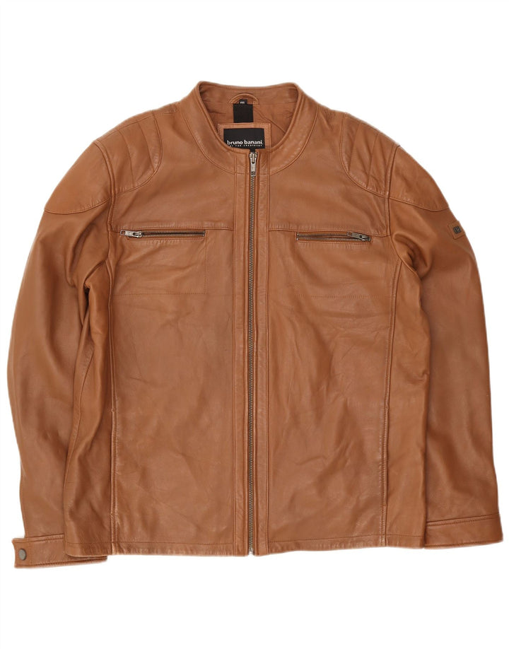 Bruno Banani Veste de motard en cuir pour homme UK 44 2XL Marron
