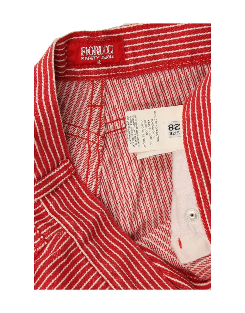 FIORUCCI Womens Casual Shorts W28 Medium Red Pinstripe Cotton Vintage Fiorucci and Second-Hand Fiorucci from Messina Hembry 