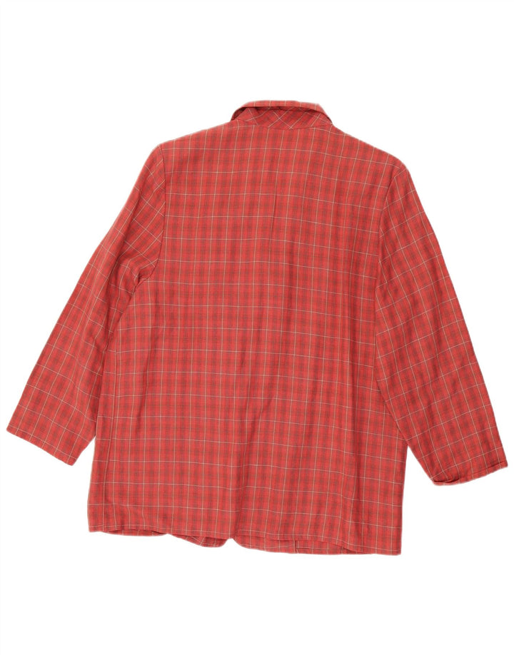 MARKS & SPENCER Veste blazer à manches 3/4 pour femme UK 18 XL Rouge à carreaux