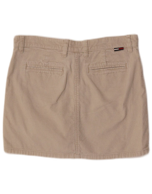 Tommy Hilfiger Mini jupe en velours côtelé pour femme US 9 Medium W30 Coton beige