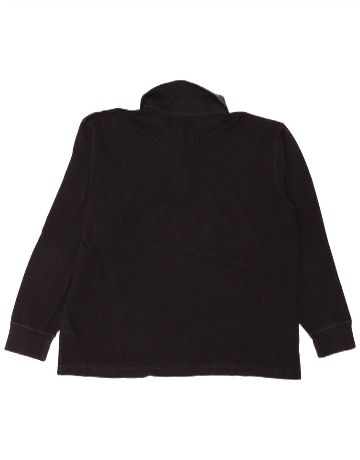 Sergio Tacchini Polo à manches longues pour homme IT 50 en coton noir moyen