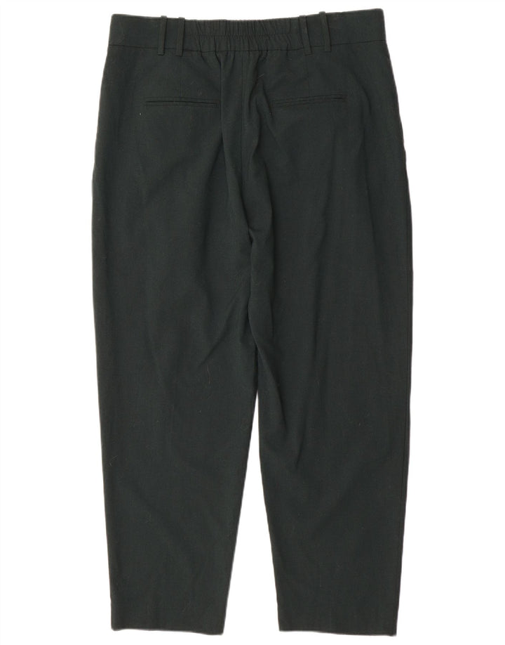 Zara Pantalon court pour femme XL W36 L26 Vert Polyester