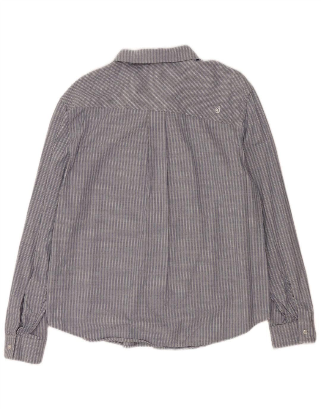 Volcom Chemise Femme UK 14 Large Bleu Rayé Coton