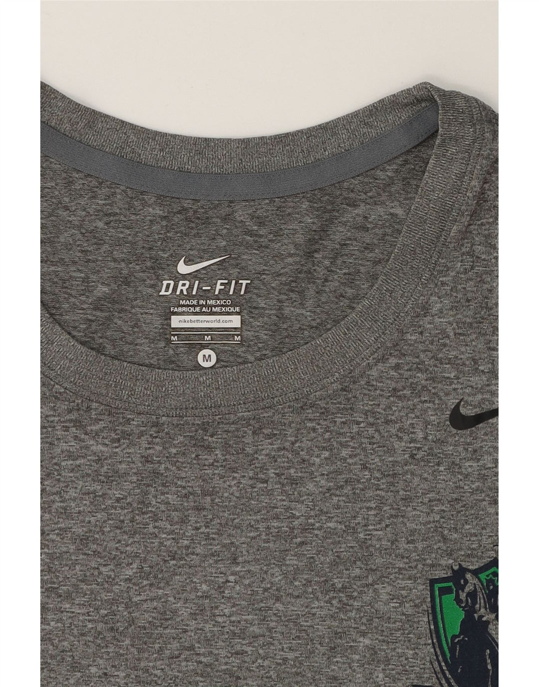 NIKE Womens Dri Fit Graphic T-Shirt Top UK 14 Medium Grey Polyester Vintage Nike and Second-Hand Nike from Messina Hembry 