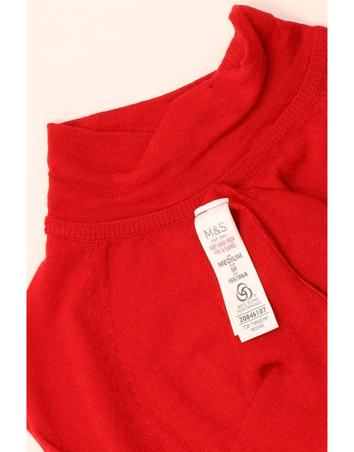 MARKS & SPENCER Pull col roulé pour femme UK 12 Rouge moyen