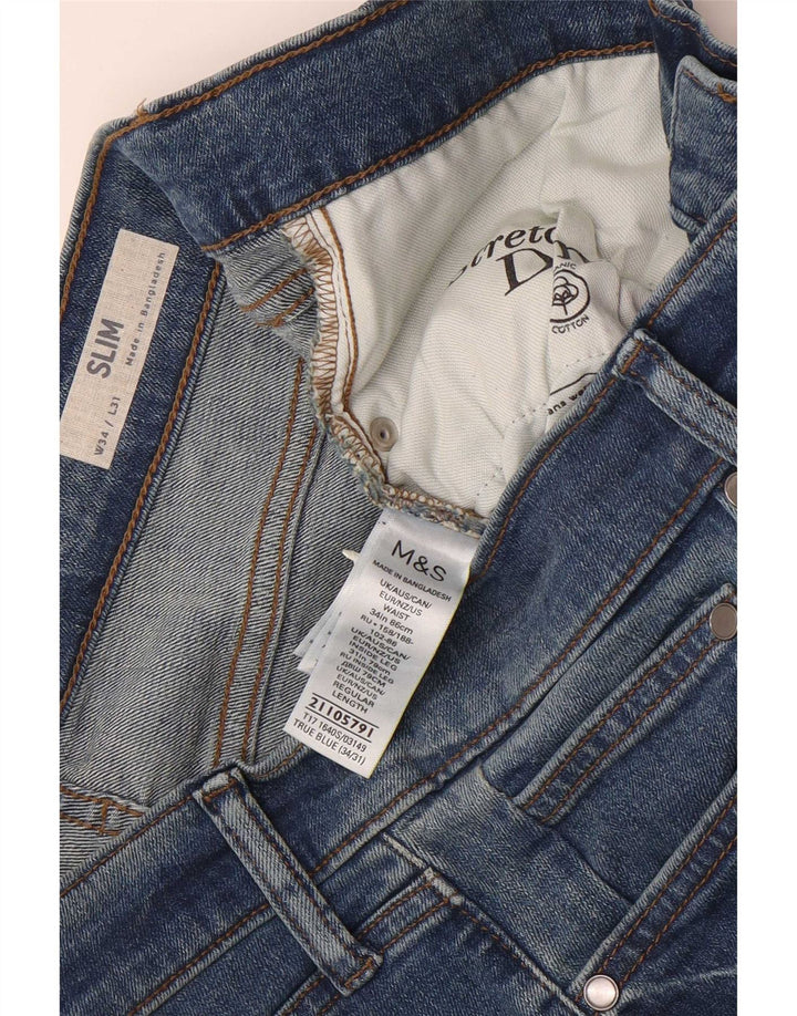 Marks & Spencer Jean Slim Homme W34 L31 Bleu Coton