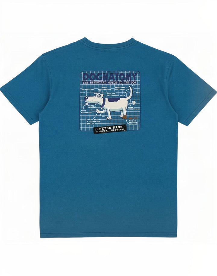 Weird Fish T-Shirt Graphique Homme Bleu Moyen Coton