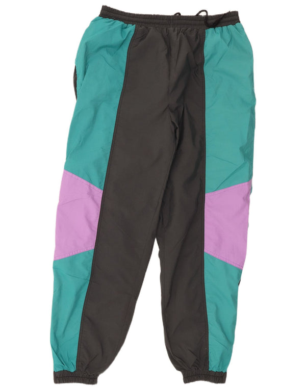 Vintage Mens Tracksuit Trousers Joggers IT 50 Large Green Colourblock