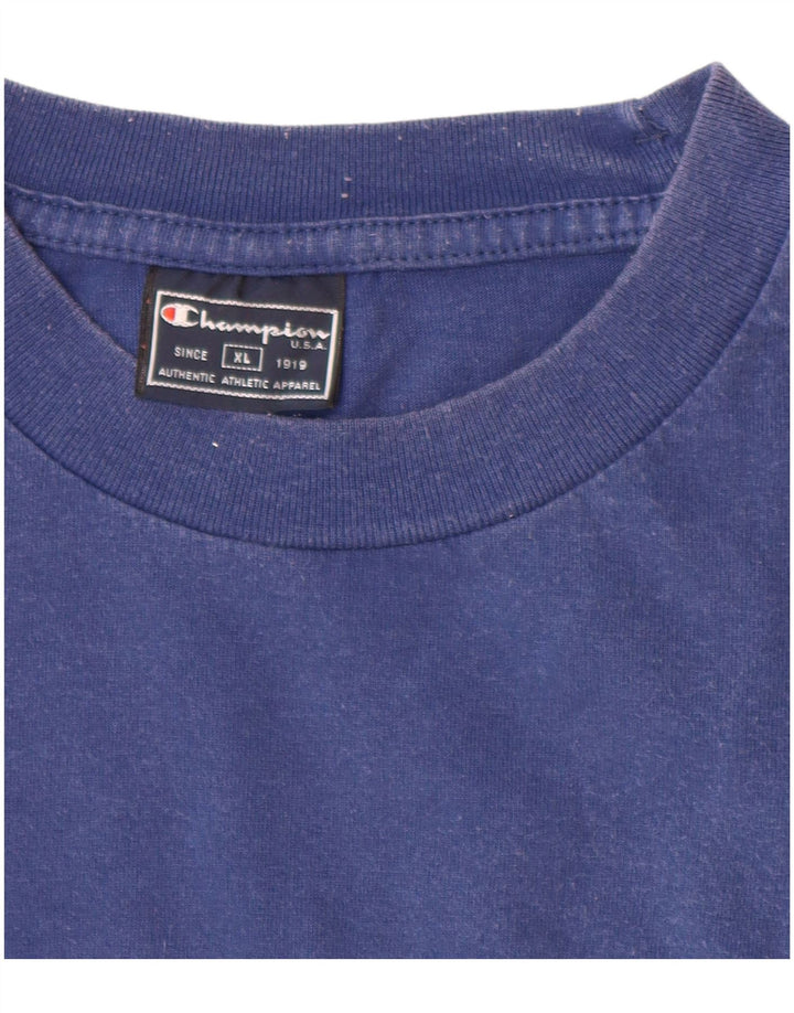 CHAMPION T-Shirt Graphique Homme Top XL Bleu Marine Coton