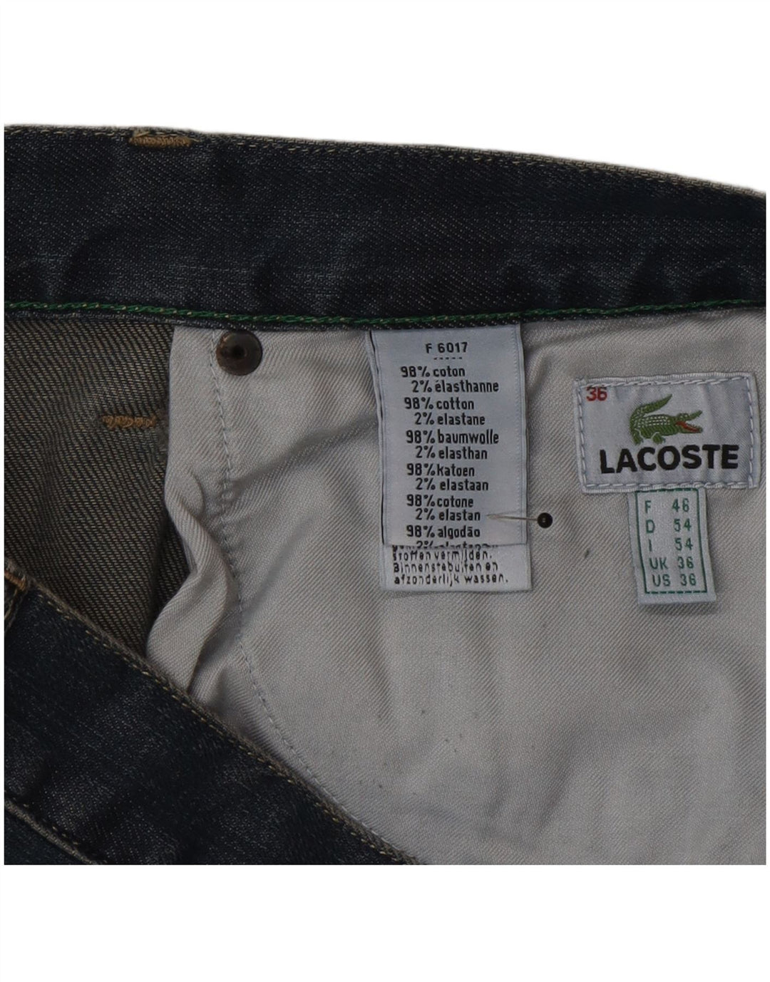 Lacoste Jean droit homme W36 L34 bleu coton