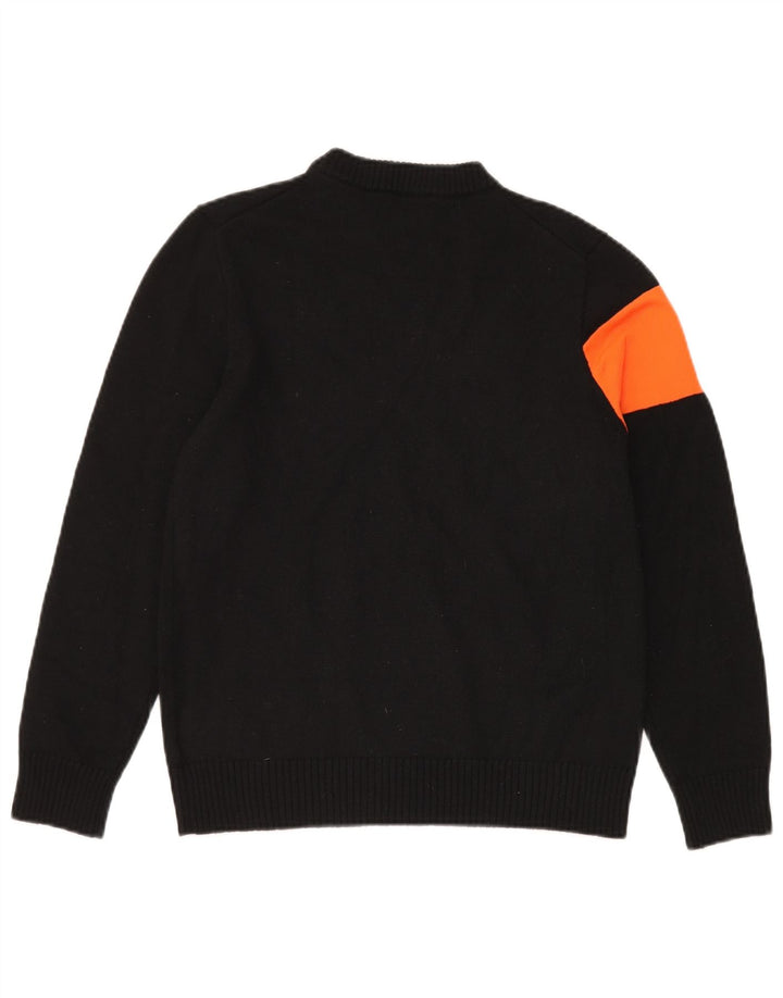 ROSSIGNOL Pull col rond femme UK 12 Medium Black Colourblock