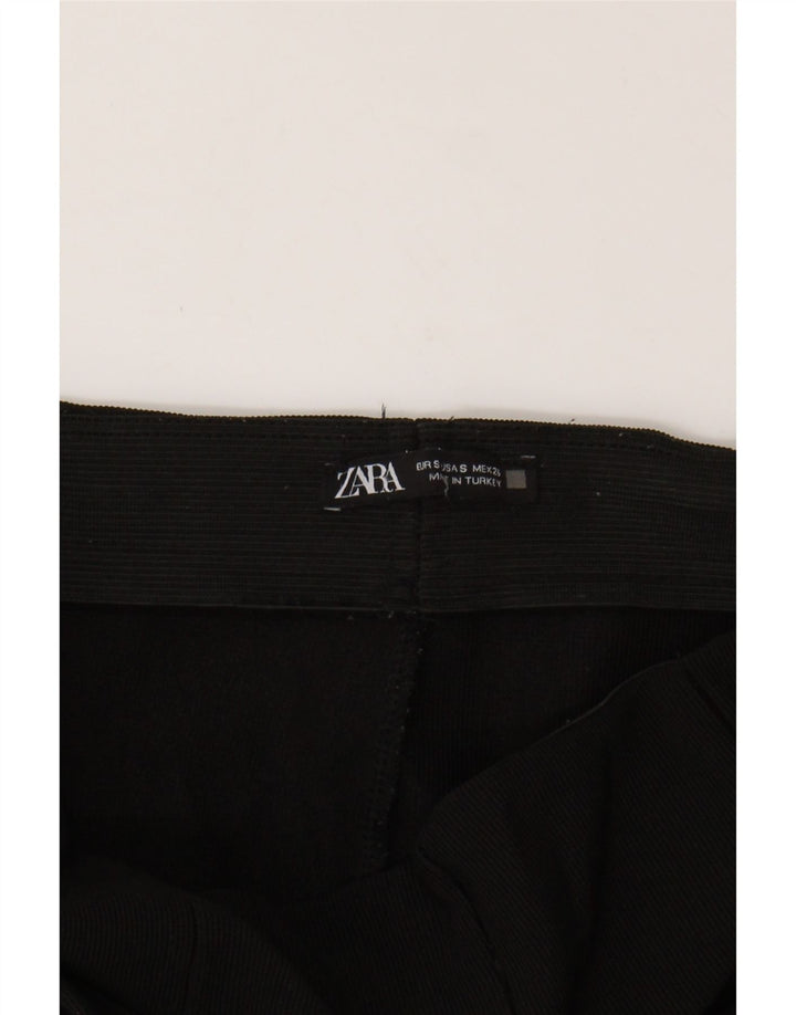 ZARA Womens Leggings UK 10 Small Black Polyester
