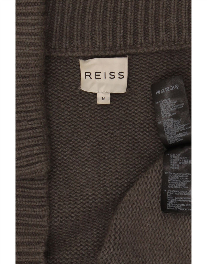 Reiss Pull Cardigan Ouvert Femme UK 14 Nylon Gris Moyen