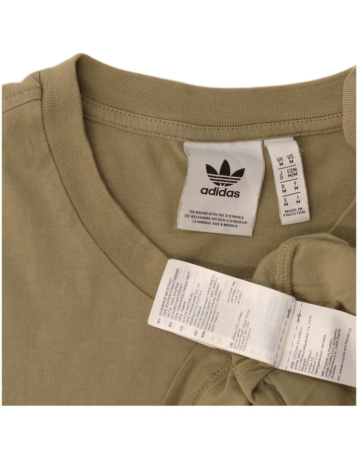 Adidas T-Shirt Graphique Homme Kaki Moyen Coton