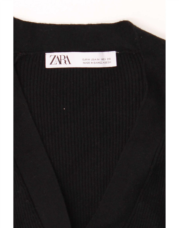 Zara Cardigan Femme Pull UK 14 Medium Noir