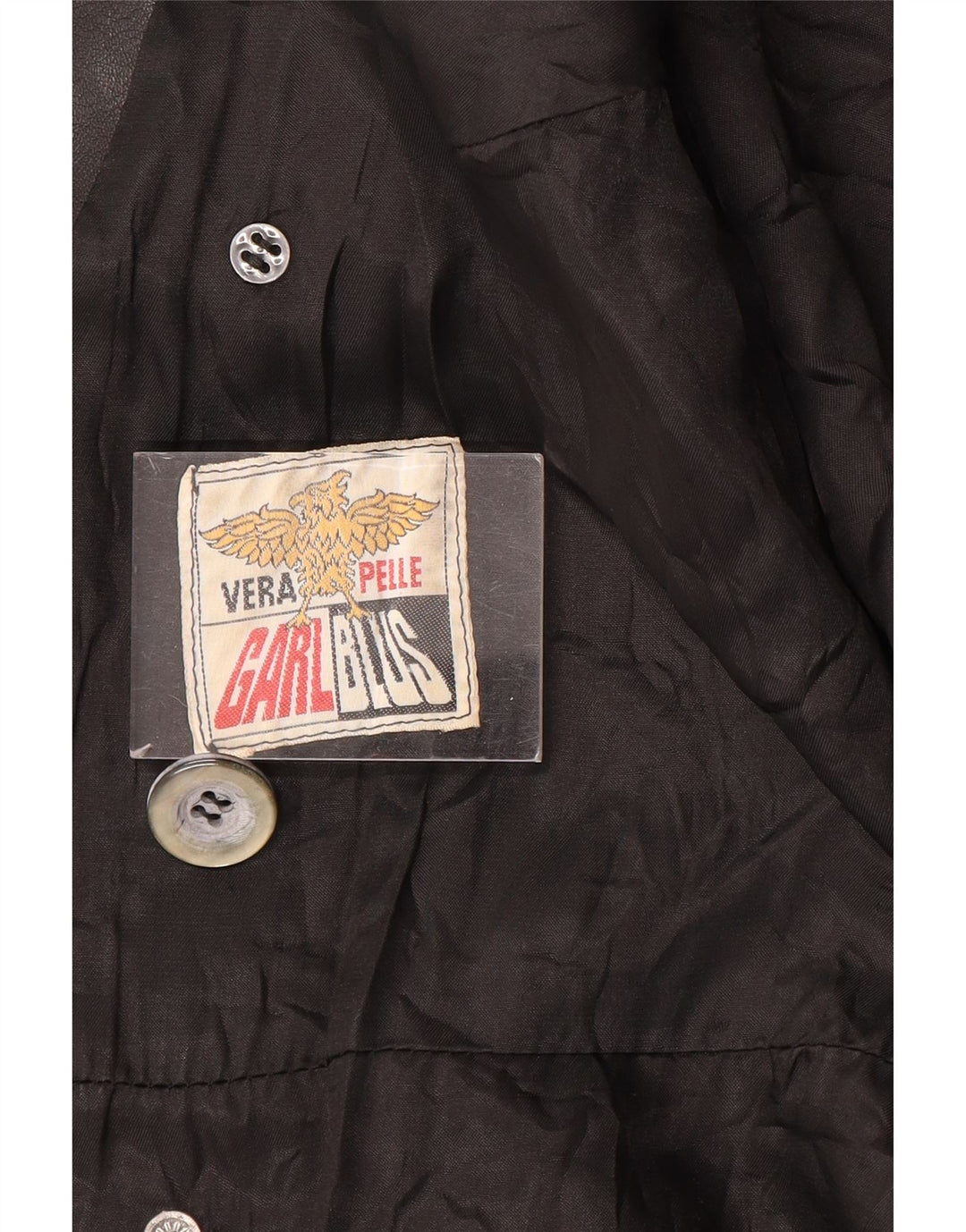 VINTAGE Manteau en cuir femme UK 12 Cuir noir moyen