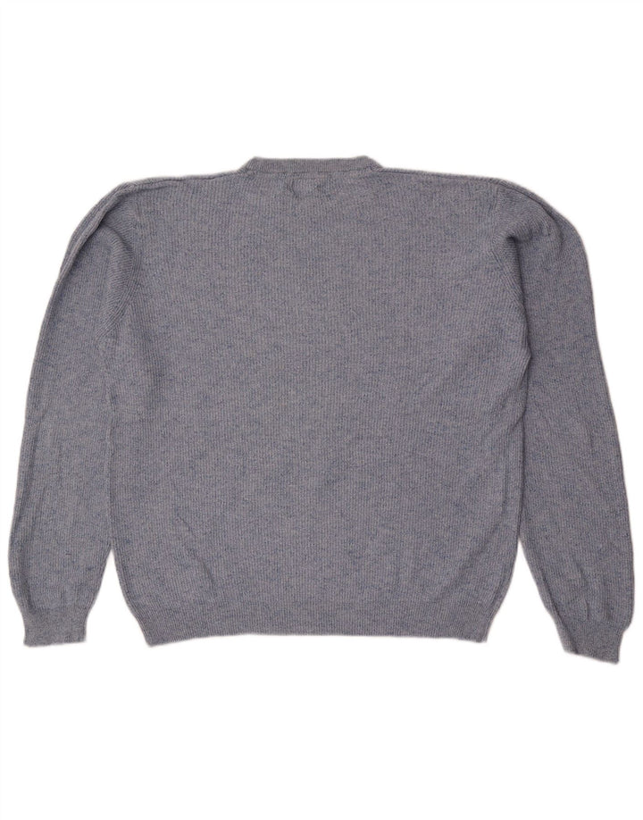 Marks & Spencer Pull à col rond pour homme, grand, bleu moucheté