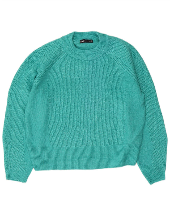 Marks & Spencer Pull ras du cou pour femme UK 14 Bleu moyen Acrylique