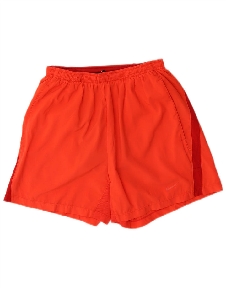 Nike Short de sport Dri Fit pour homme en polyester color block Taille S Orange