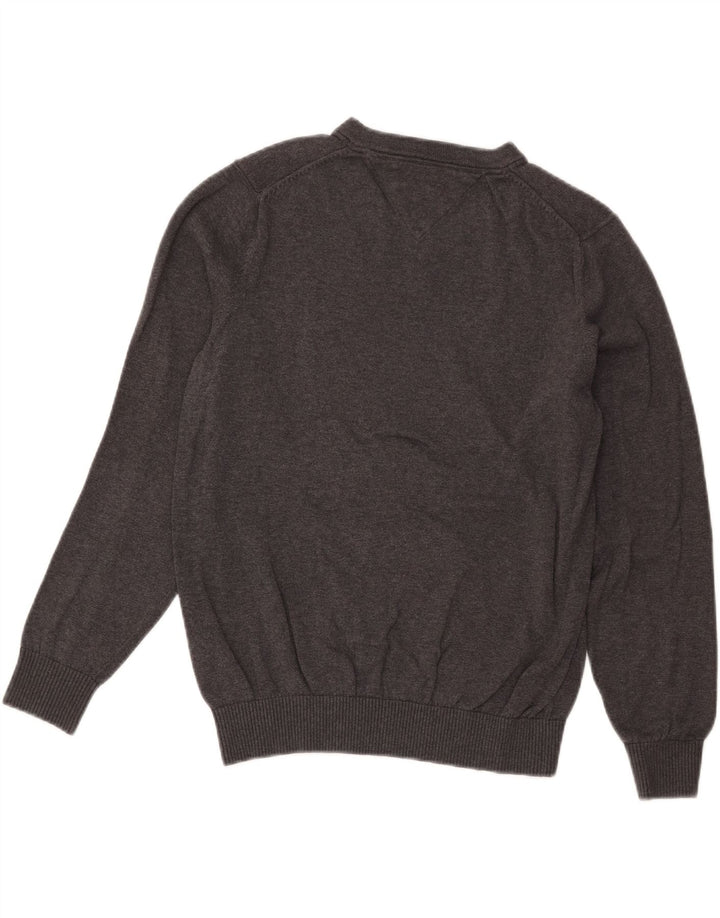 Tommy Hilfiger Pull surdimensionné à col en V pour femme UK 10 Petit Gris