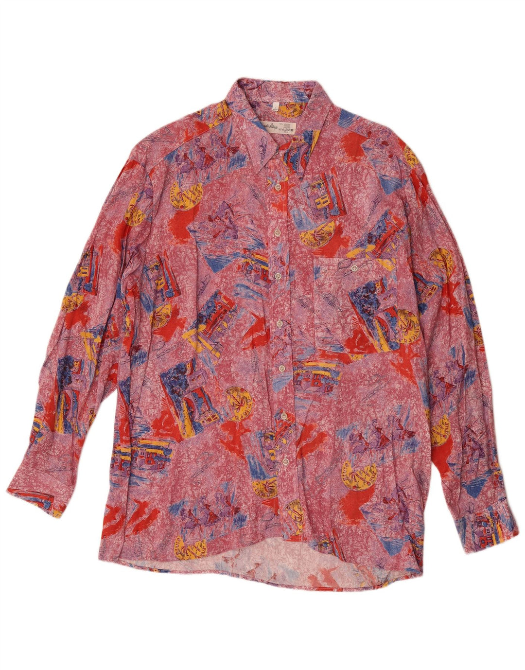 Angelo Litrico Chemise graphique homme taille 41/42 grande viscose multicolore