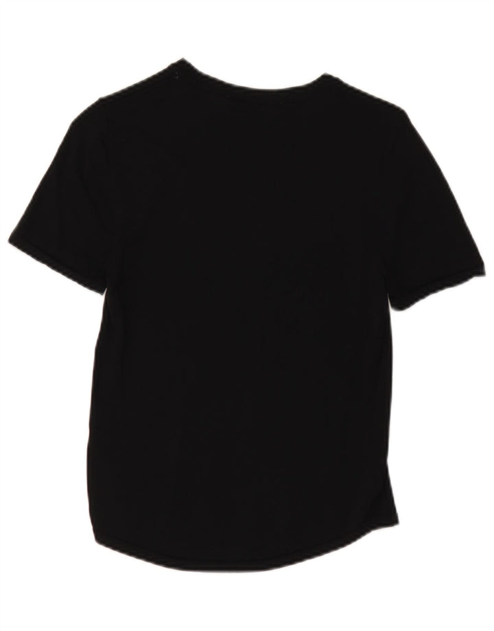 Zara Femme T-Shirt Top UK 12 Medium Noir Viscose