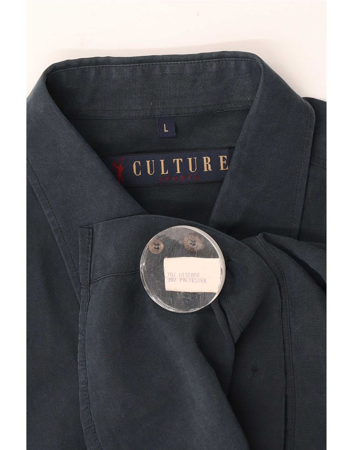 Chemise homme vintage Grande Viscose Bleu Marine