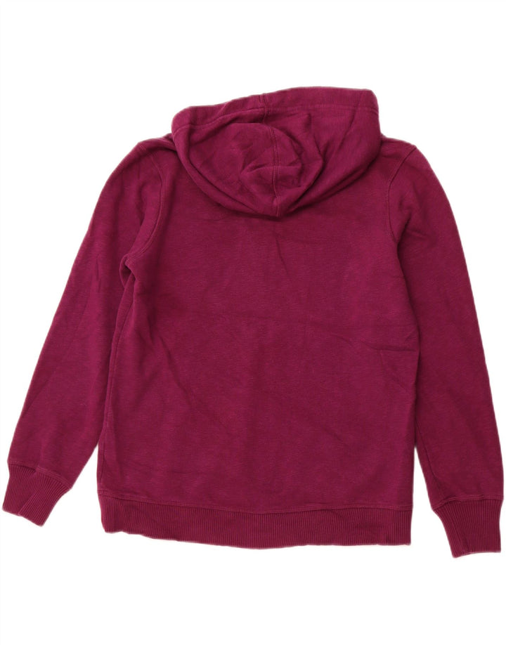 EDDIE BAUER Pull à capuche pour femme Petite col boutonné UK 14 Violet moyen