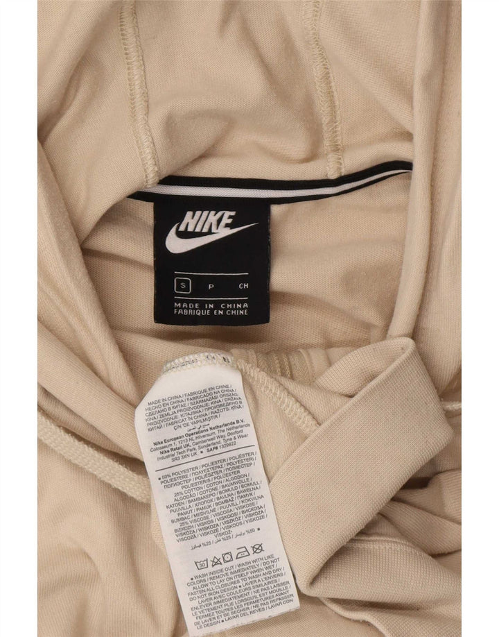 Nike Pull à capuche zippé surdimensionné pour femme UK 10 Petit Polyester Beige