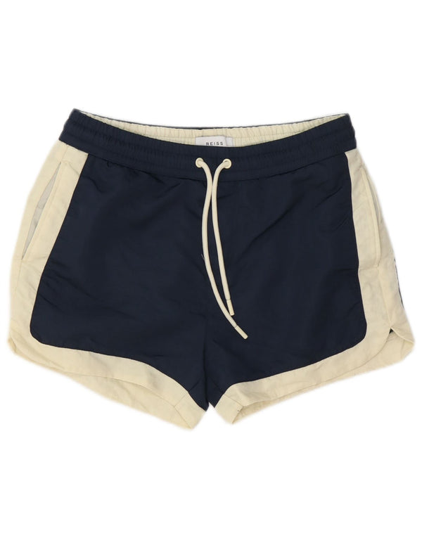 Reiss Short de sport pour femme UK 4 XS Bleu marine Colourblock Polyamide