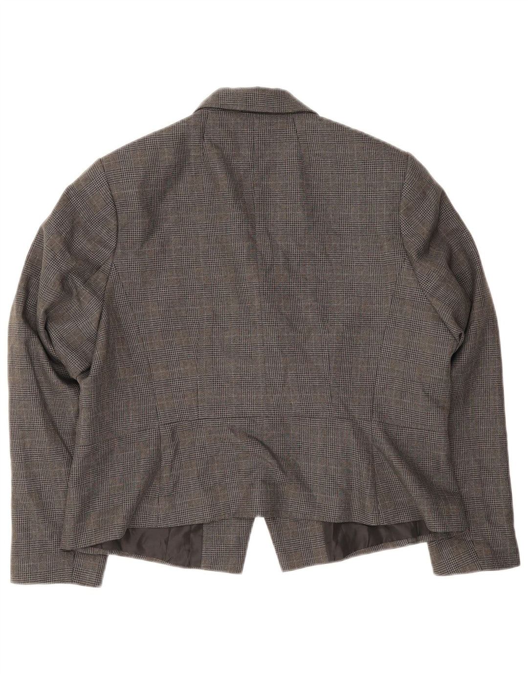 Marks & Spencer Veste blazer à 1 bouton pour femme UK 18 XL Gris à carreaux Polyester