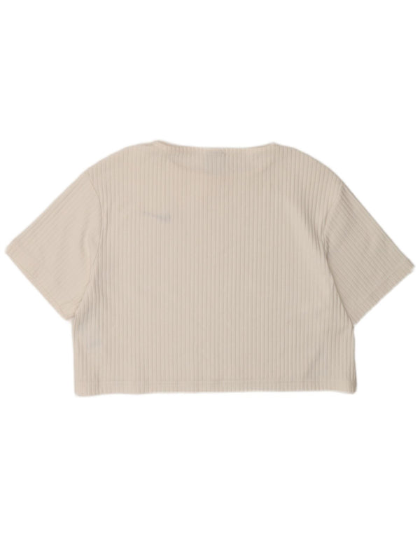 Nike T-shirt court surdimensionné pour femme UK 6 XS en coton blanc